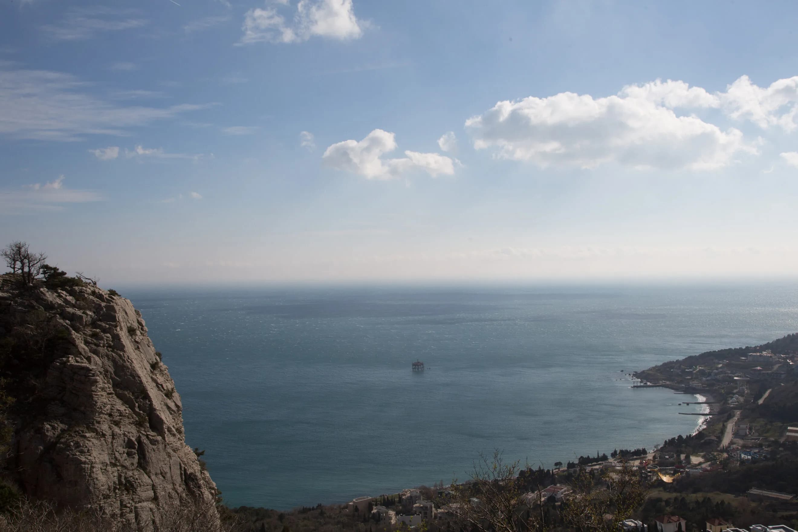 A view over the Black Sea from the mountainous southern coast of Crimea